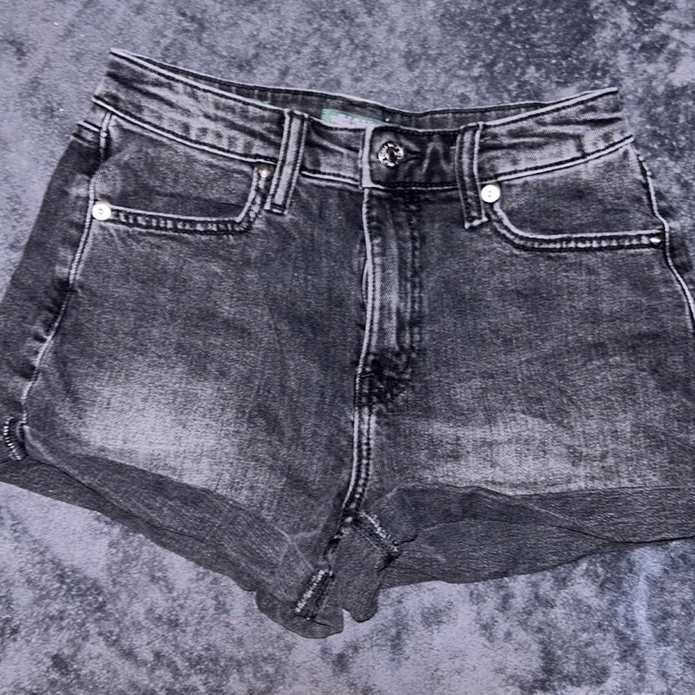 Black washed out shorts